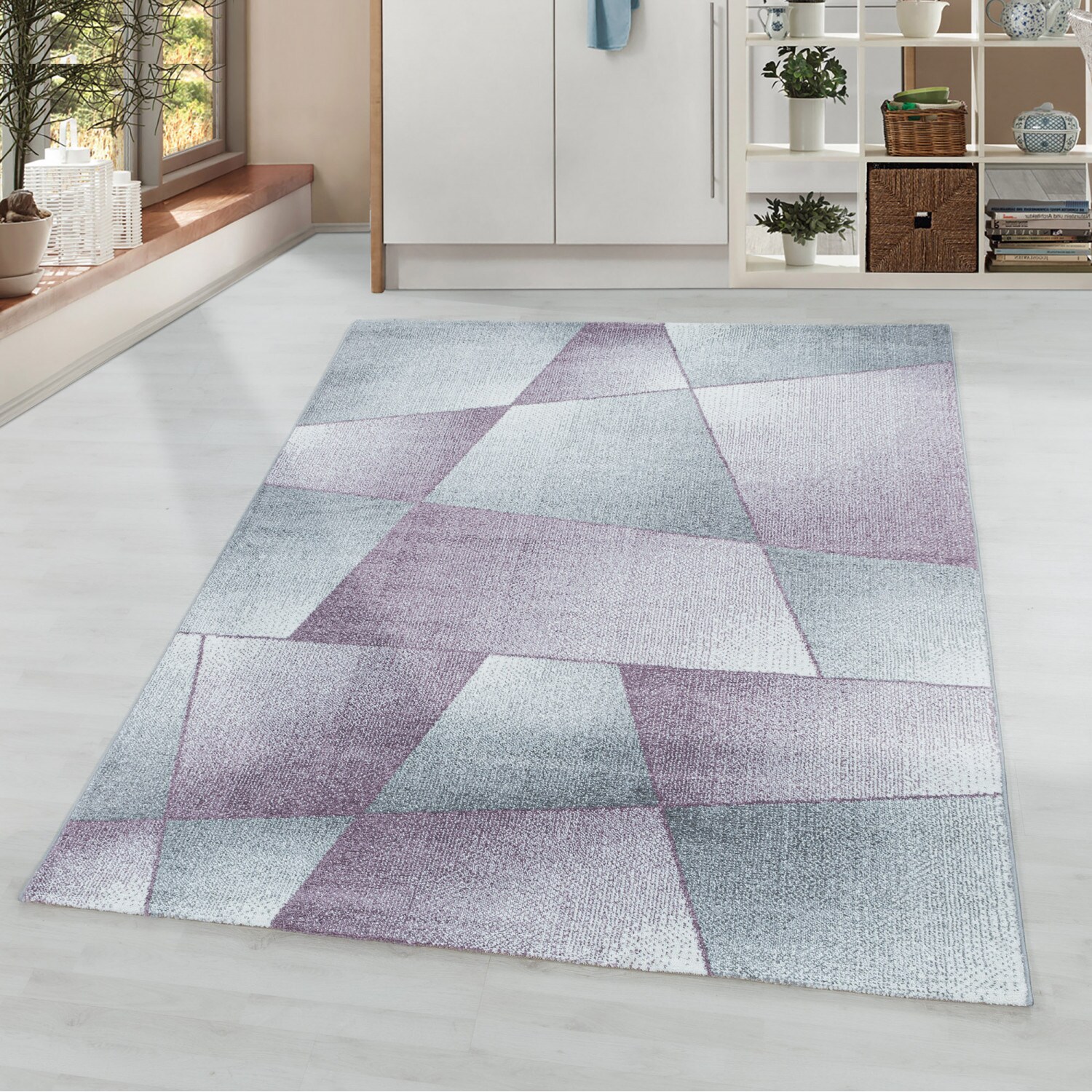 Wunderschöne Kurzflor Teppich, Moderner Designer Teppich rechteckig, Höhe 11 mm