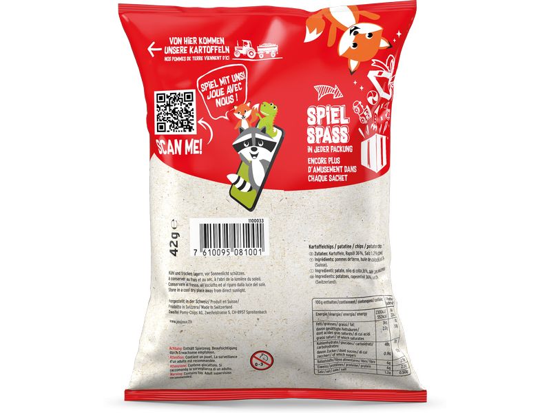 Zweifel Chips JouJoux Nature 42 g Kartoffel Chips mit würzig-salzigem Aroma