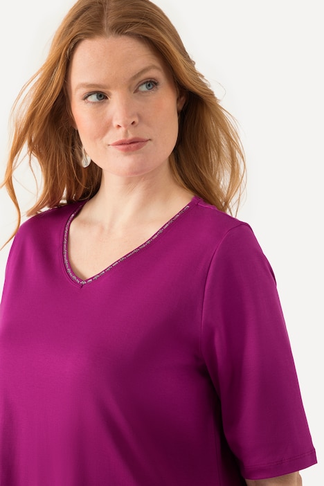 T-Shirt, A-Linie, V-Ausschnitt, Halbarm, Pima Cotton