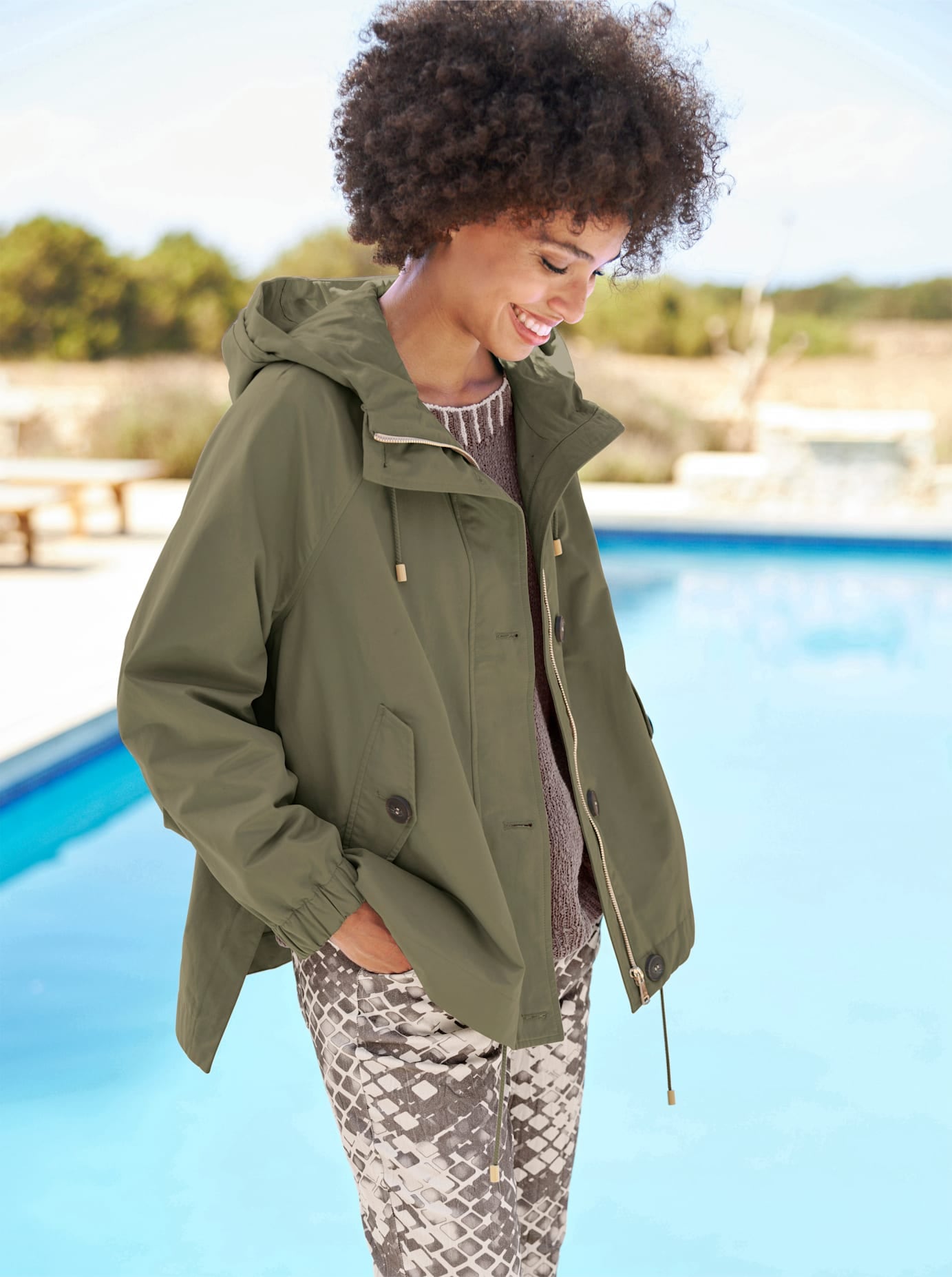heine Outdoorjacke mit Kapuze