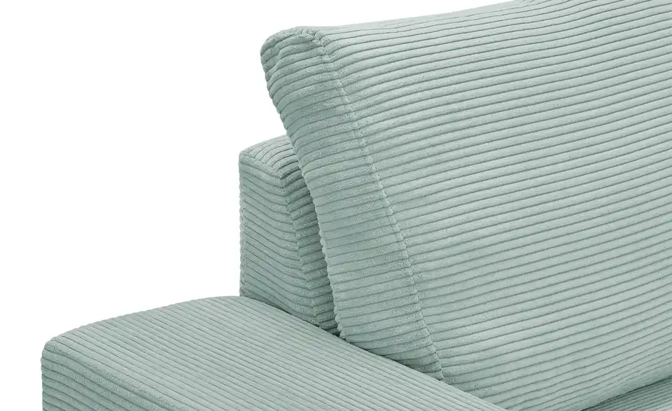 Ecksofa Rome Mintgrün rechts Cordstoff