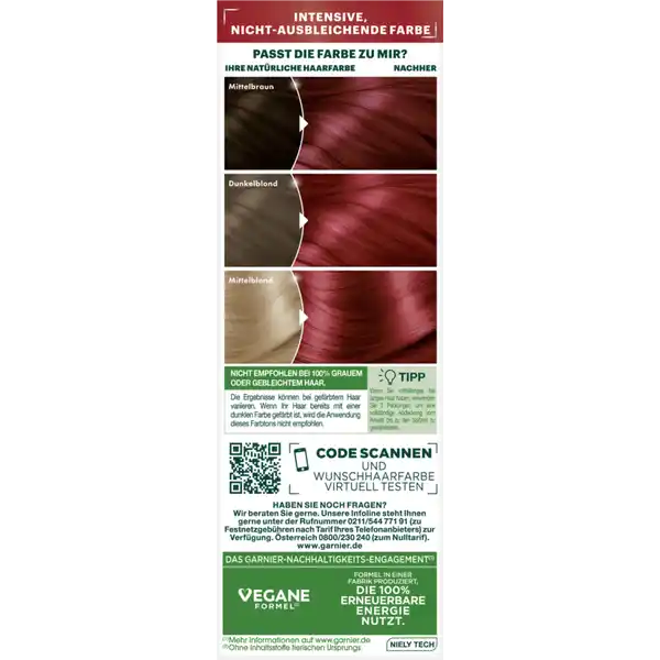 Farbsensation Dauerhafte Haarfarbe Coloration 6.60 Intensives Rot