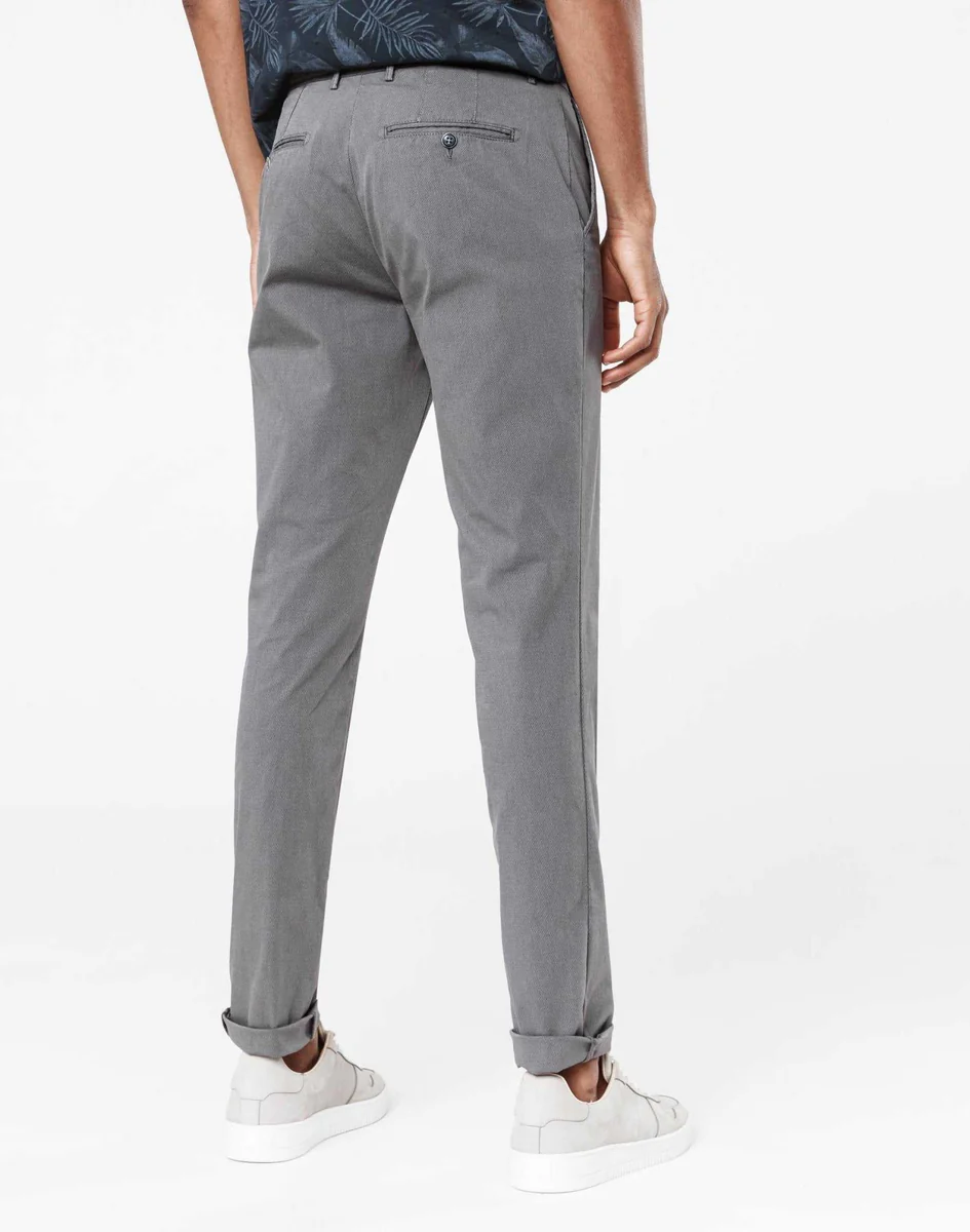 Chino fantaisie gris moyen