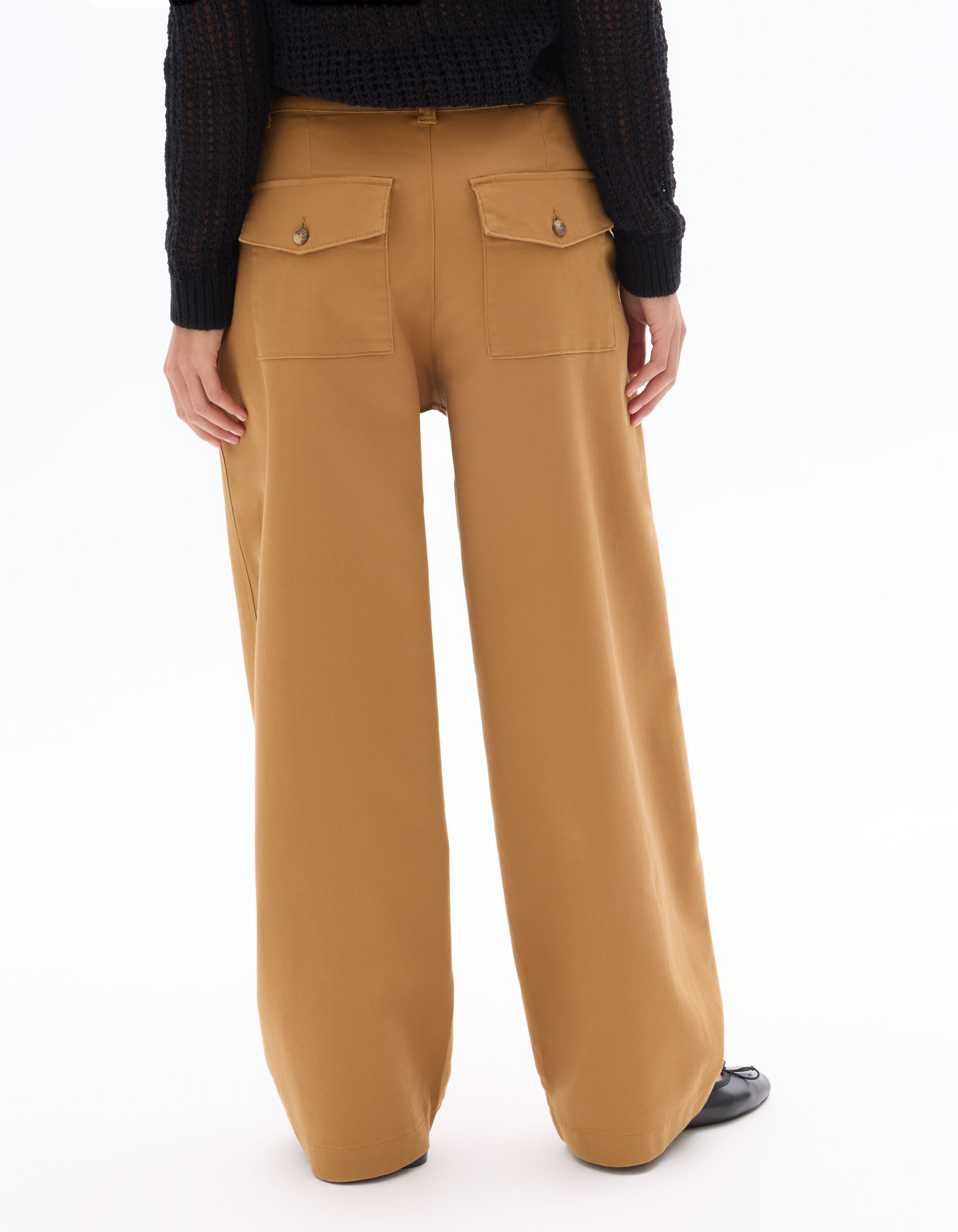 Pantalon barrel - camel
