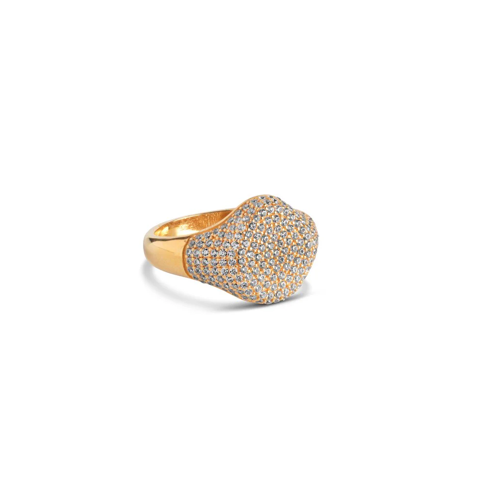 ENAMEL Copenhagen  Sparkling Luna ring - forgyldt