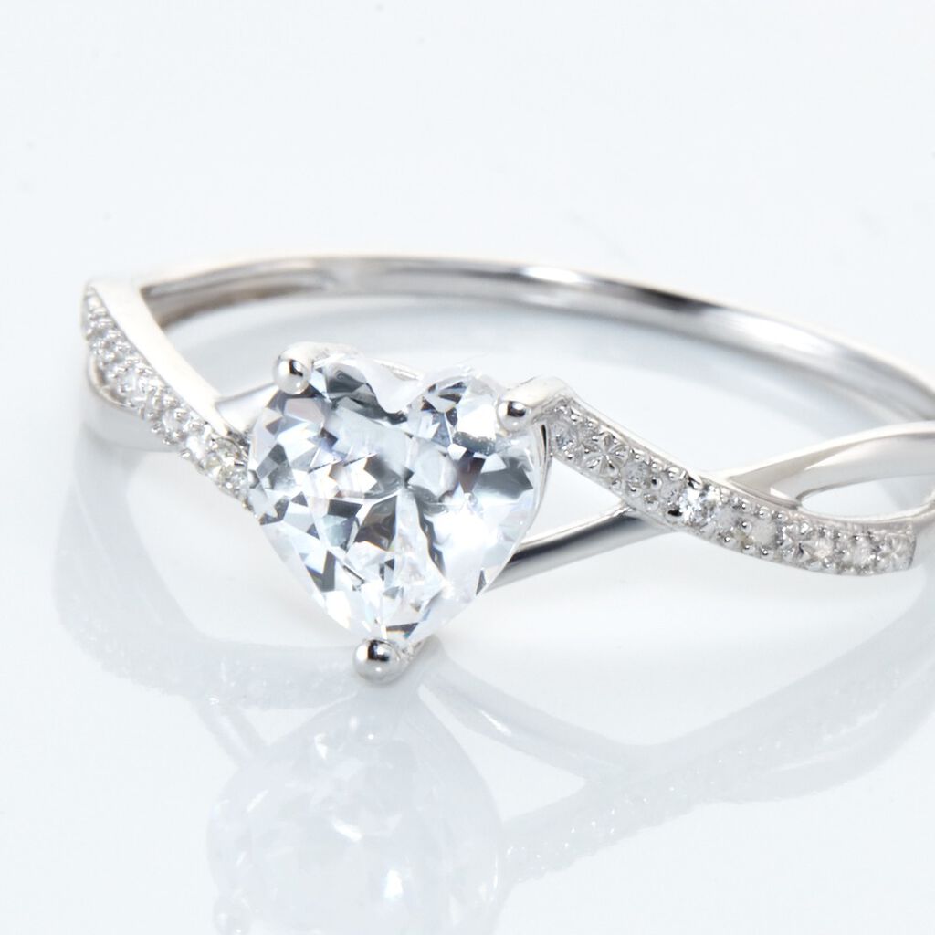 Bague Or Blanc Clothilde Oxyde De Zirconium
