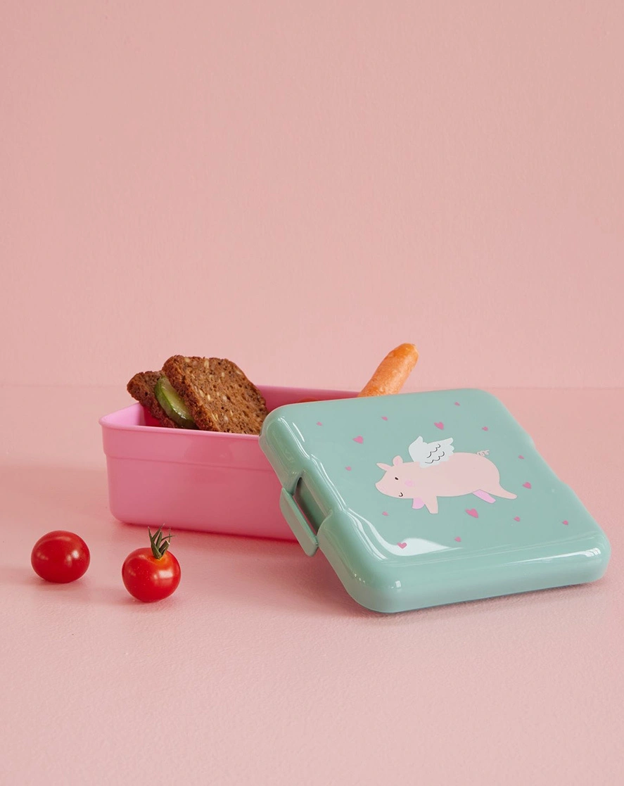 Lunchbox FLYING PIG small in pink
