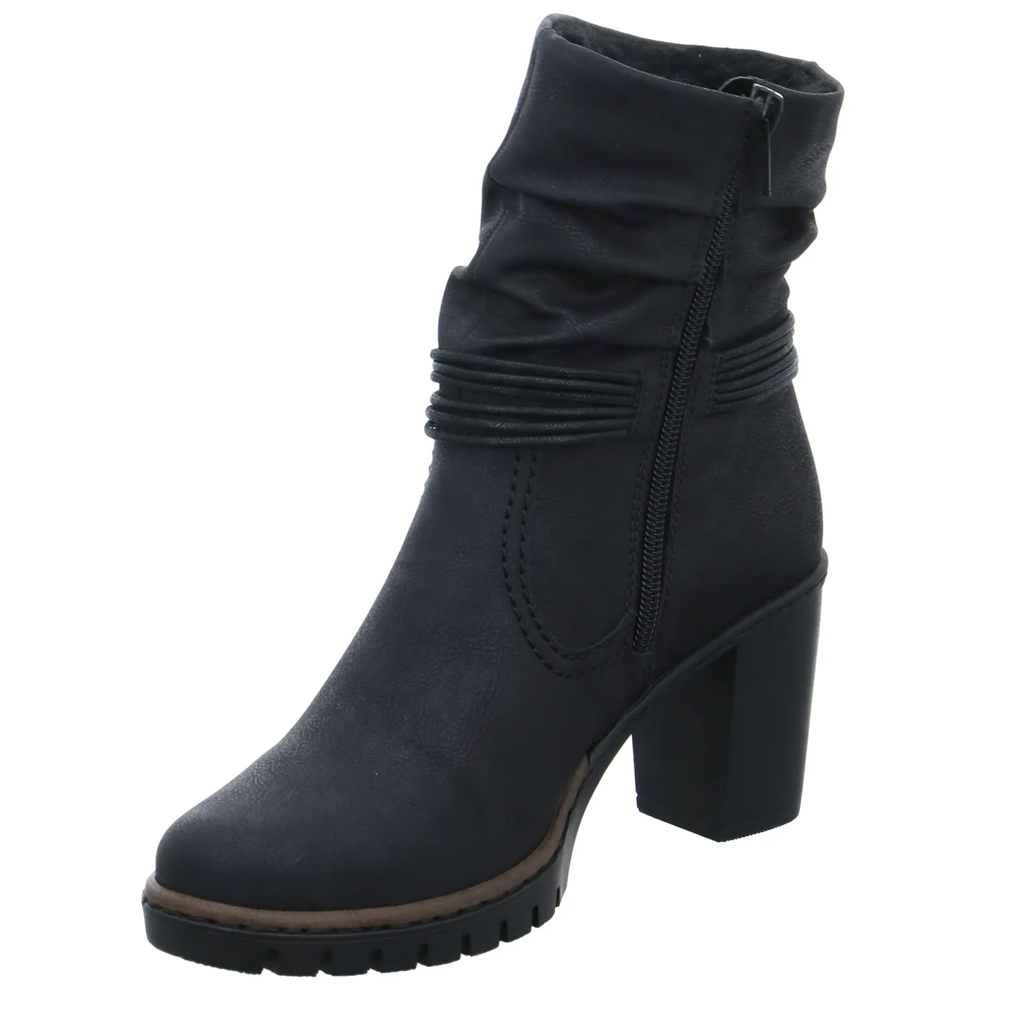 RIEKER Stiefelette Schwarz Lederimitat