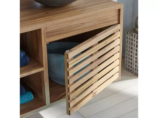 Meuble de salle de bain en teck massif 160 cm