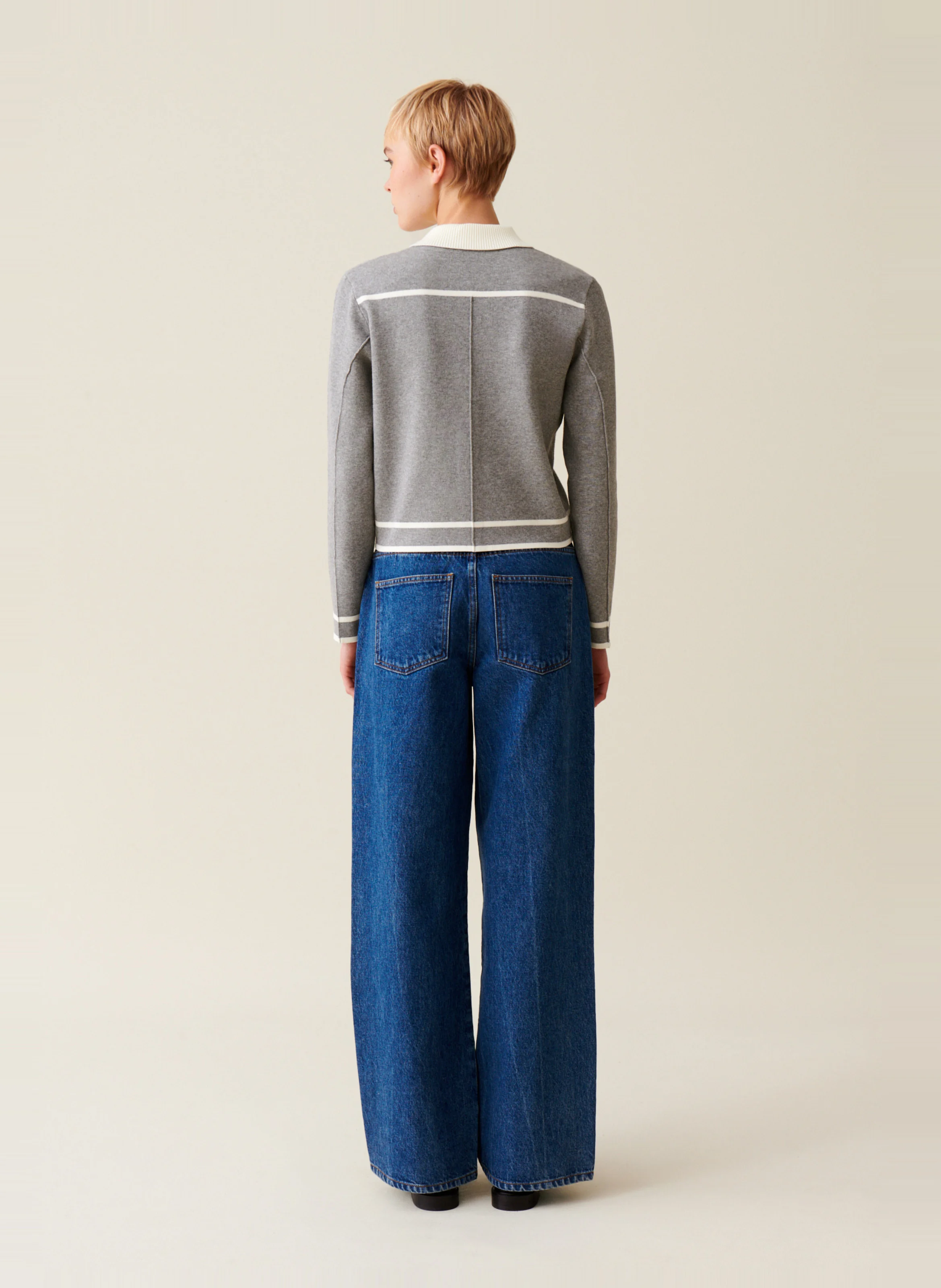 Cardigan droit à col classique | Multicolore