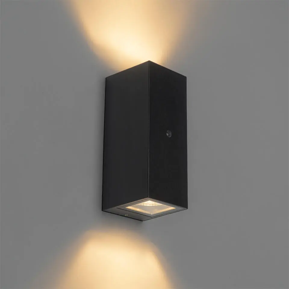 Qazqa buitenlampen met sensor baleno zwart gu10
