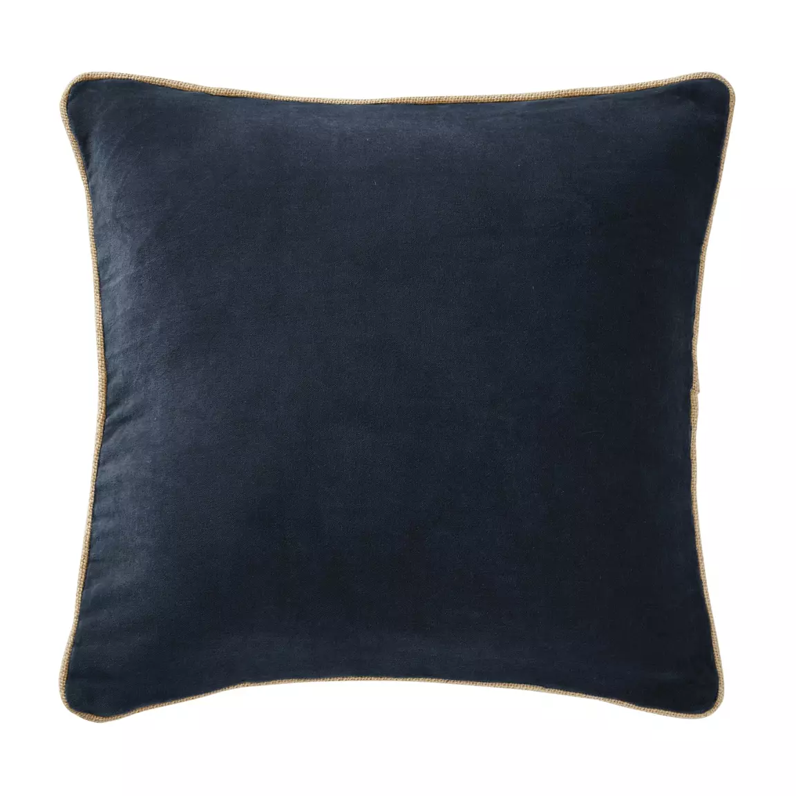 Coussin carré velours de coton (45 x 45 cm) César Bleu nuit