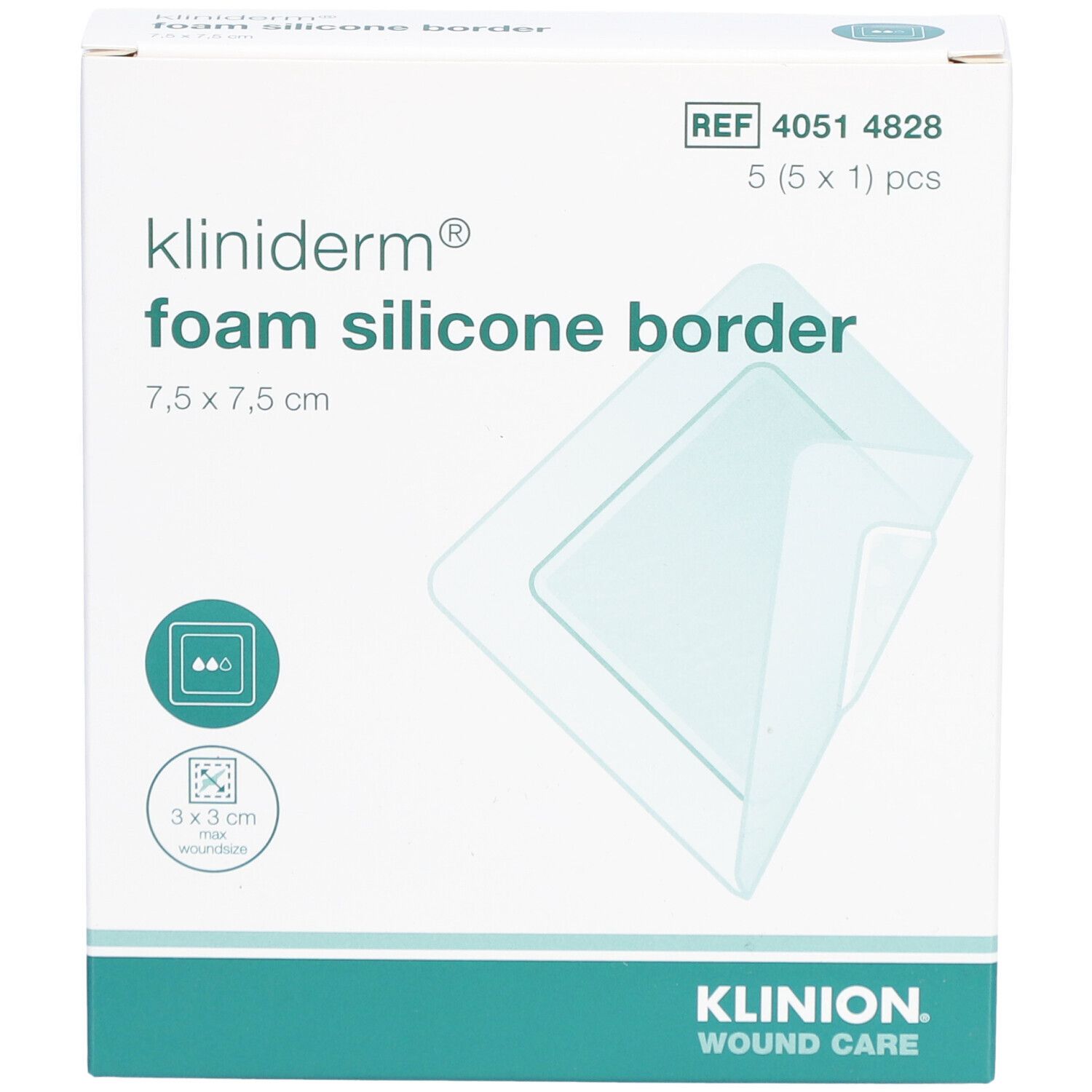 Kliniderm Foam Silicone Lite Schaumverband mit Rand 7,5x7,5cm