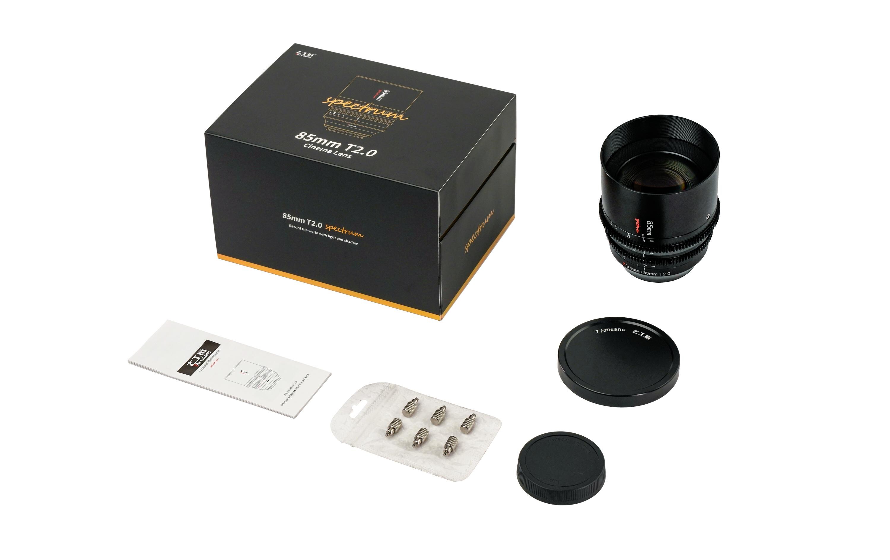 Festbrennweite 85mm T2.0 – Sony E-Mount<br>Vollformat Filmobjektiv für spiegellose Kameras