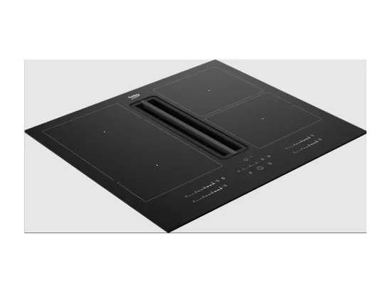 Plaque de cuisson avec hotte intégrée Beko HIXI64700UF + HOTTE INTEGREE
