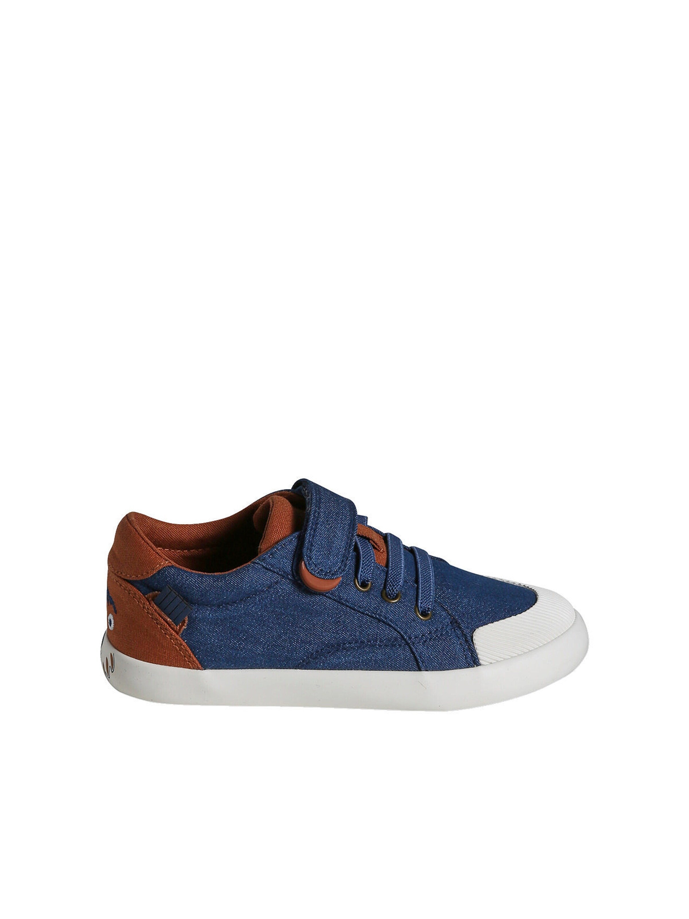 Vertbaudet Kinder Stoff-Sneakers mit Anziehtrick jeansblau