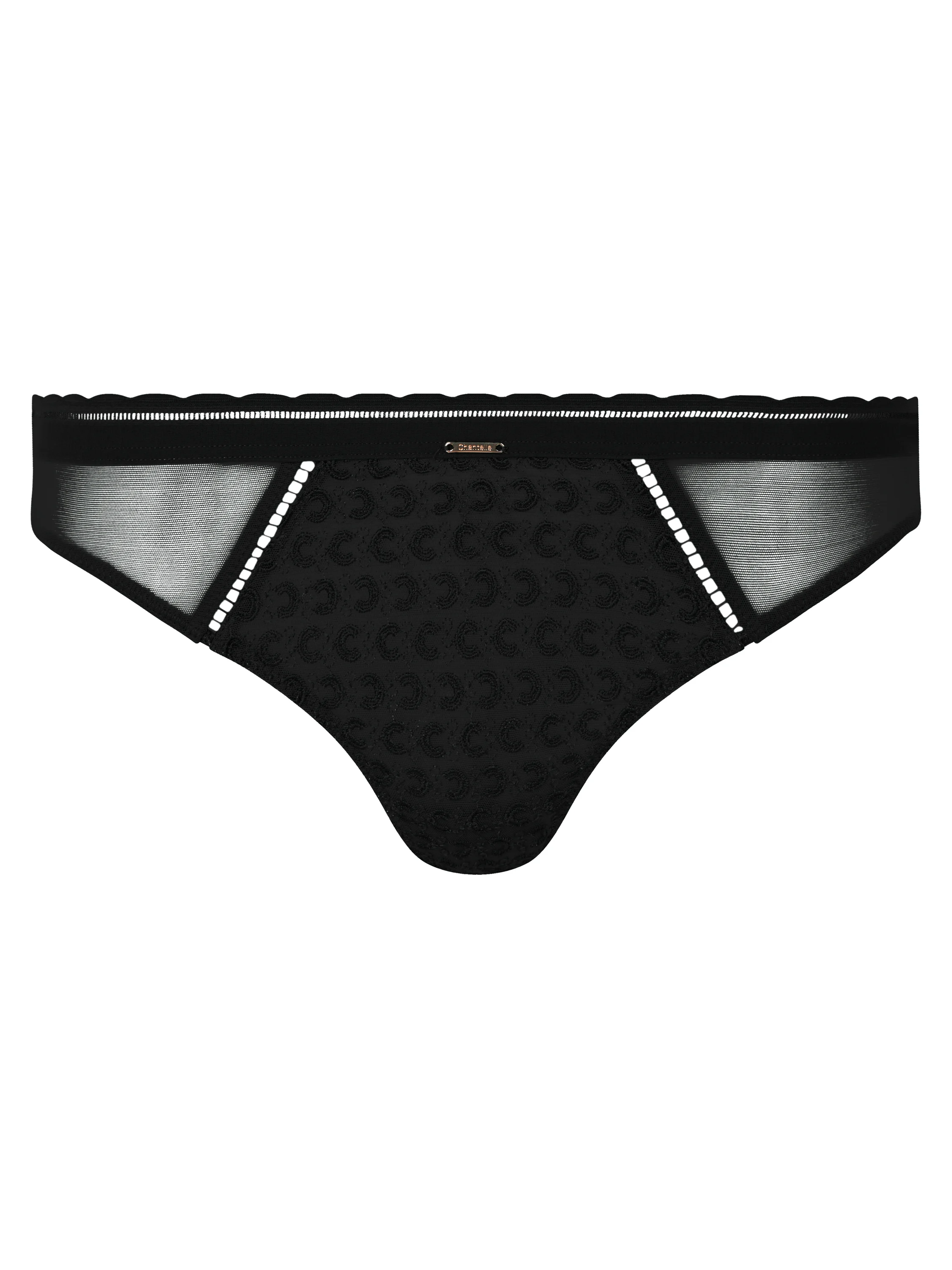 MONOGRAM - Slip dégagé broderie | Noir