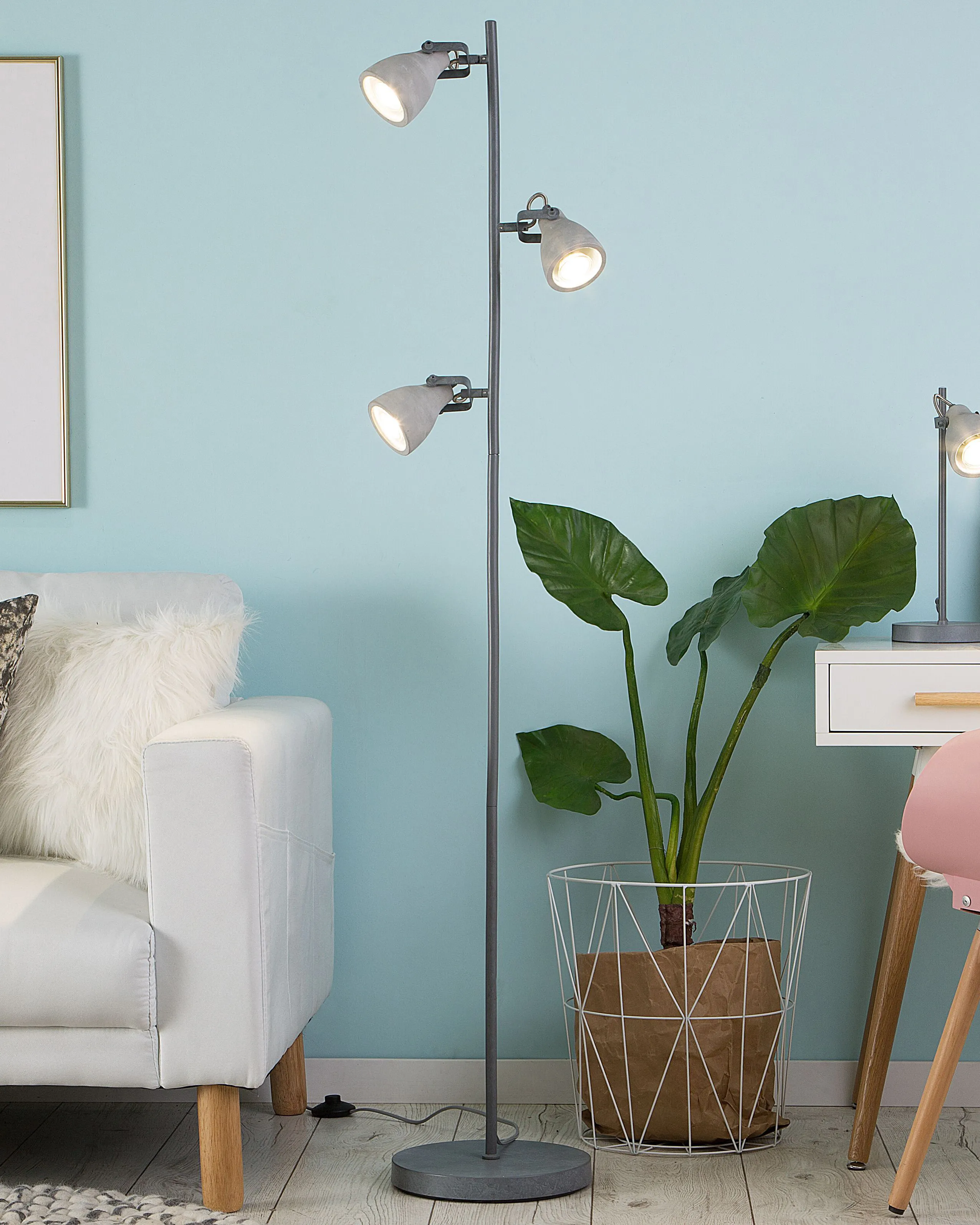Staande lamp MISTAGO verstelbaar Beton Grijs