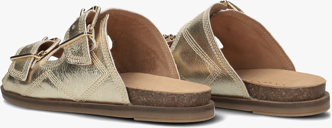 gouden lina locchi slippers led 2 band slipper met stiksels