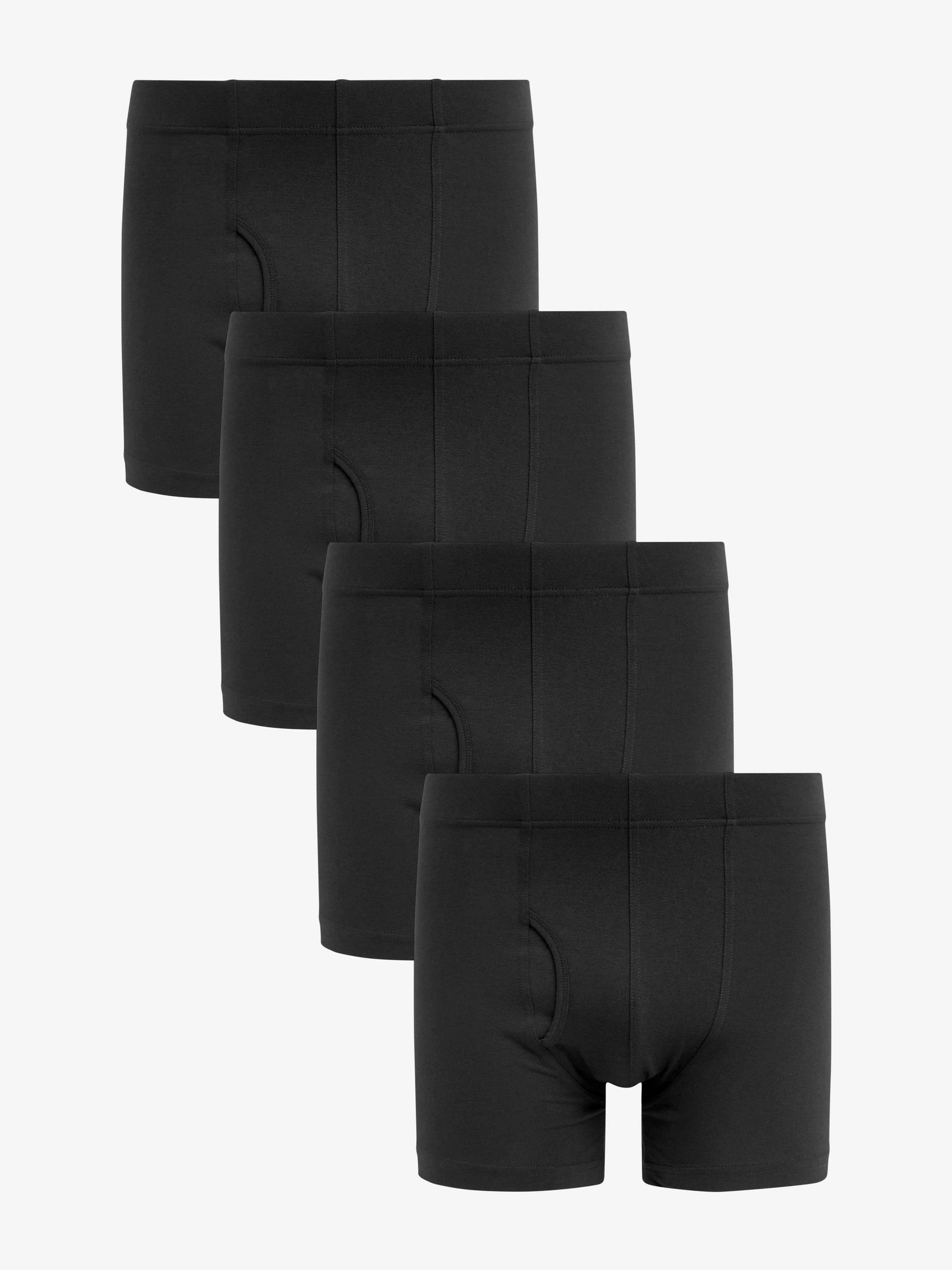 Zwart - Verpakking van 4 - Boxershorts met A-voorkant