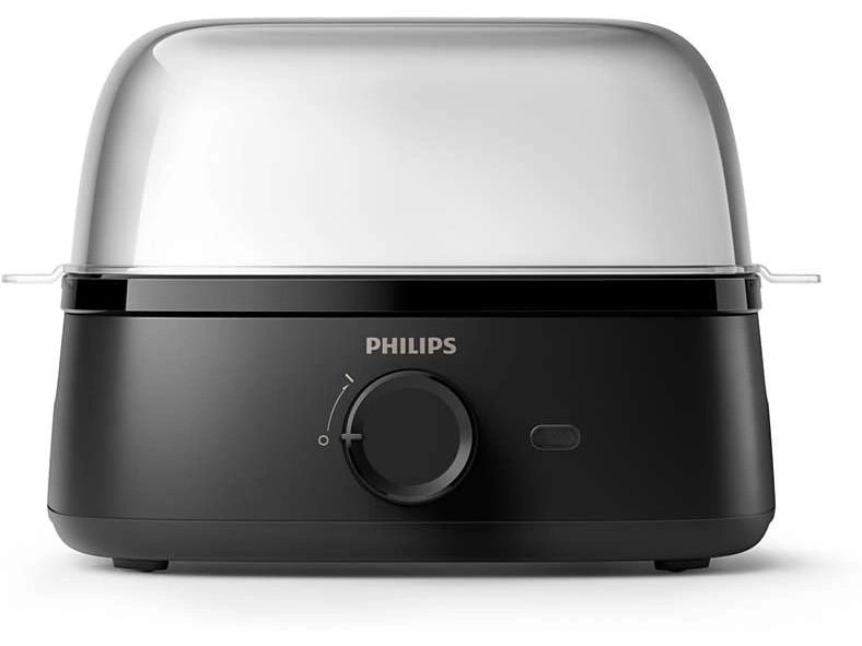 Philips Eierkocher 3000 Series HD9137/91 6 Eier, Schwarz Elektrischer Eierkocher