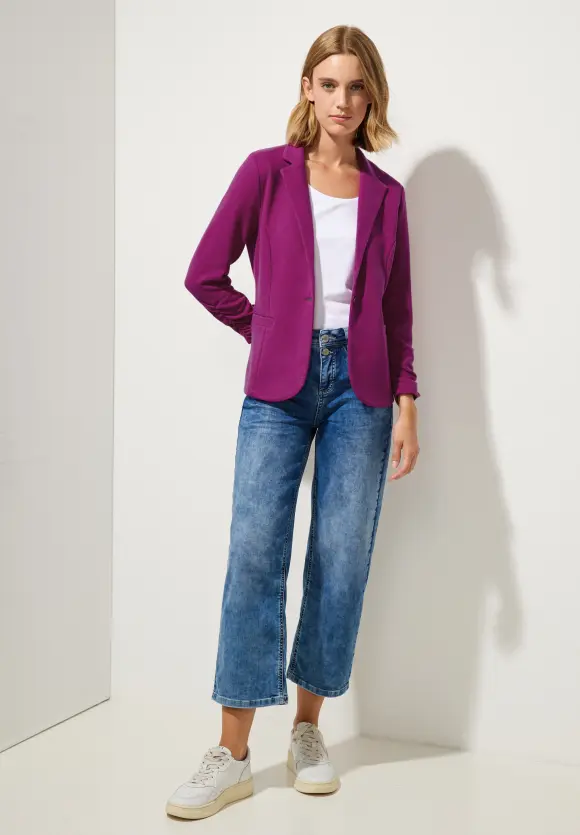 Basic Blazer mit Raffungen - magenta pink