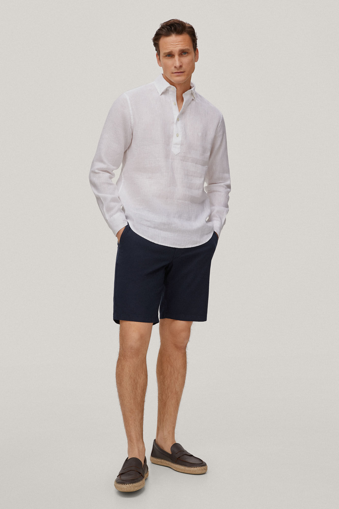 Bermuda Chino Lino - Azul