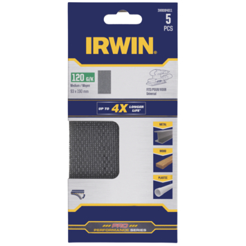 Irwin schuurgaas 190 x 93 mm K120 zelfhechtend 5 stuks.