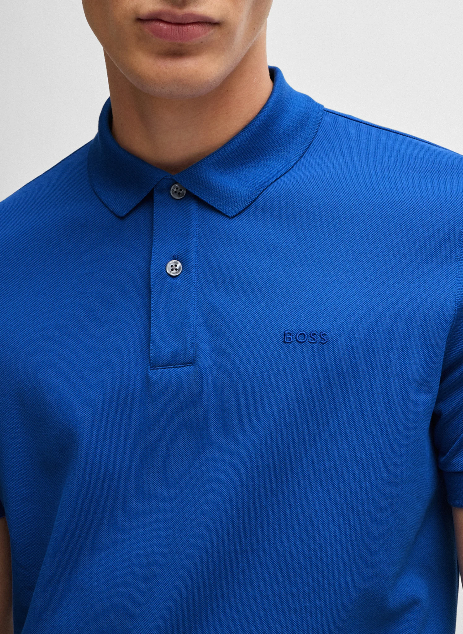 Polo regular-fit en coton bio| Bleu