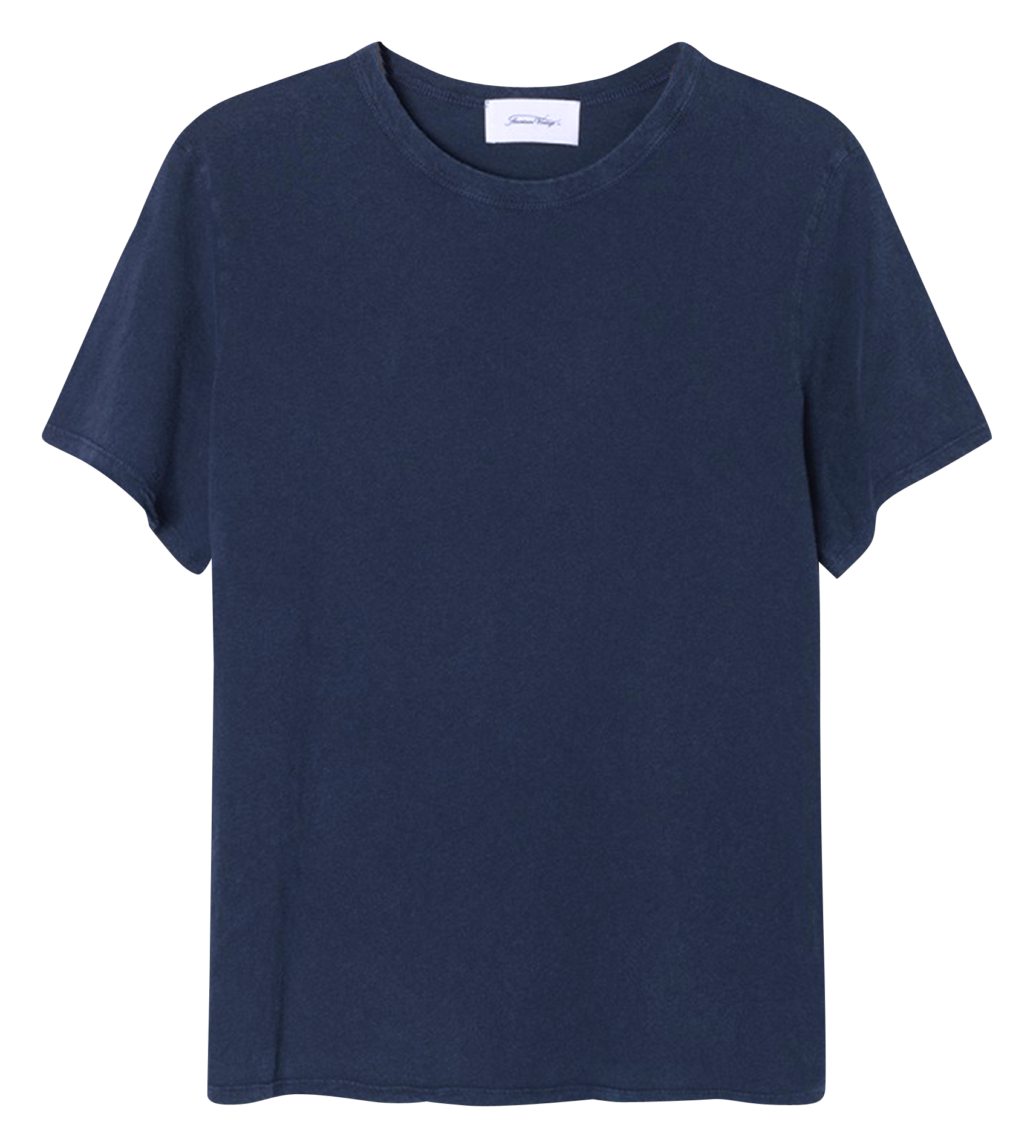 FAKOBAY - Tee-shirt col rond regular fit en coton | Bleu