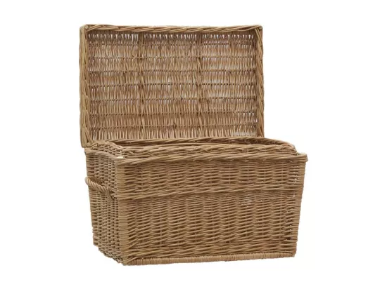 Malle de rangement en osier buff 60 x 40 x 40 cm