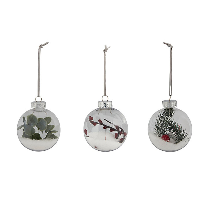 Assortiment 3 boules de noel feuillages