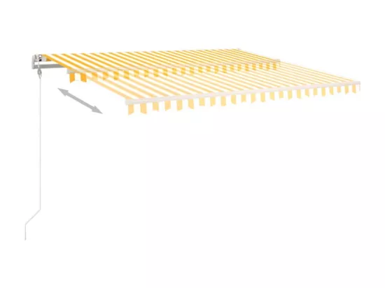 Auvent rétractable automatique 450x350 cm Jaune et blanc