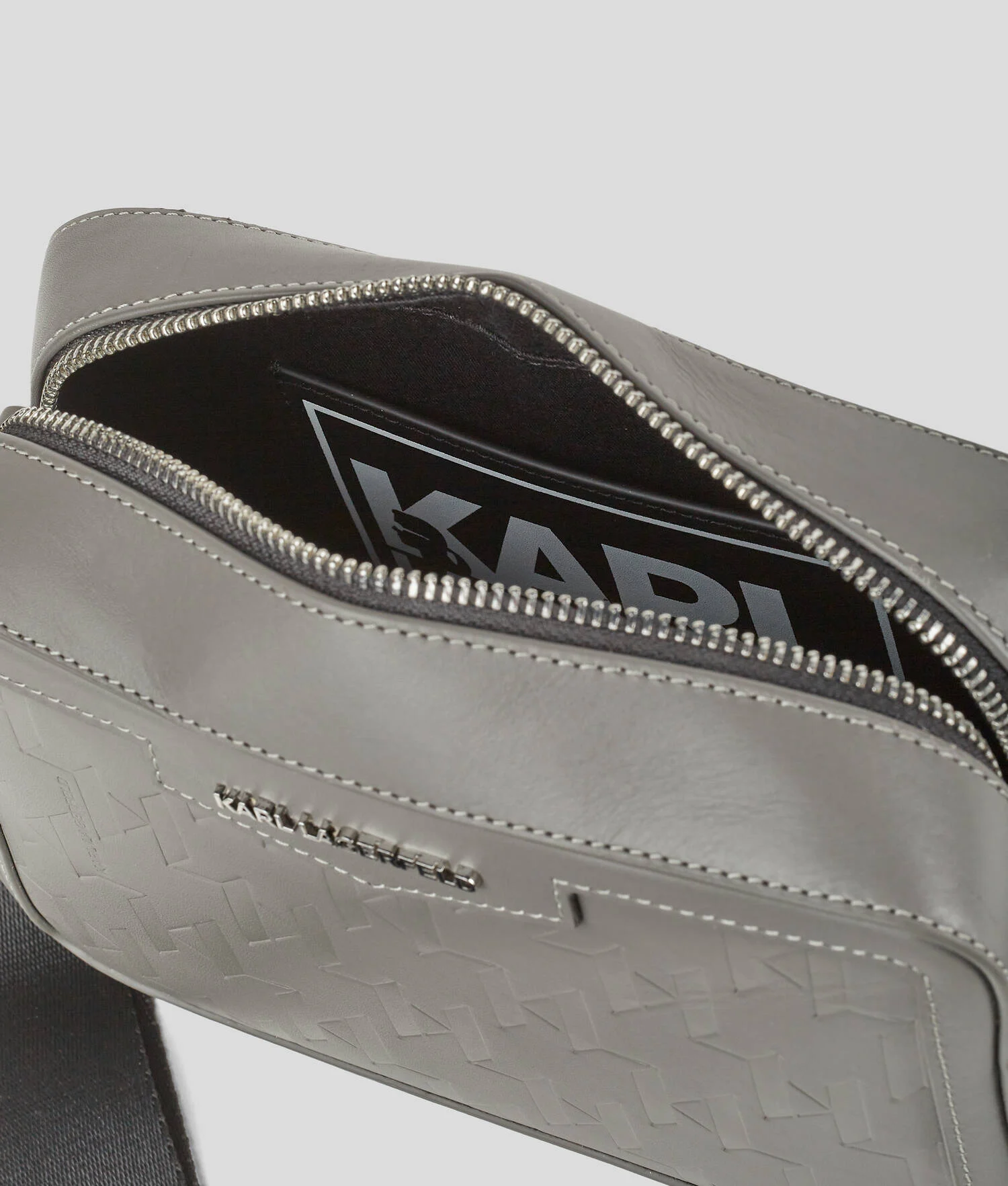 SAC CAMÉRA K/LOOM EN CUIR - Gris