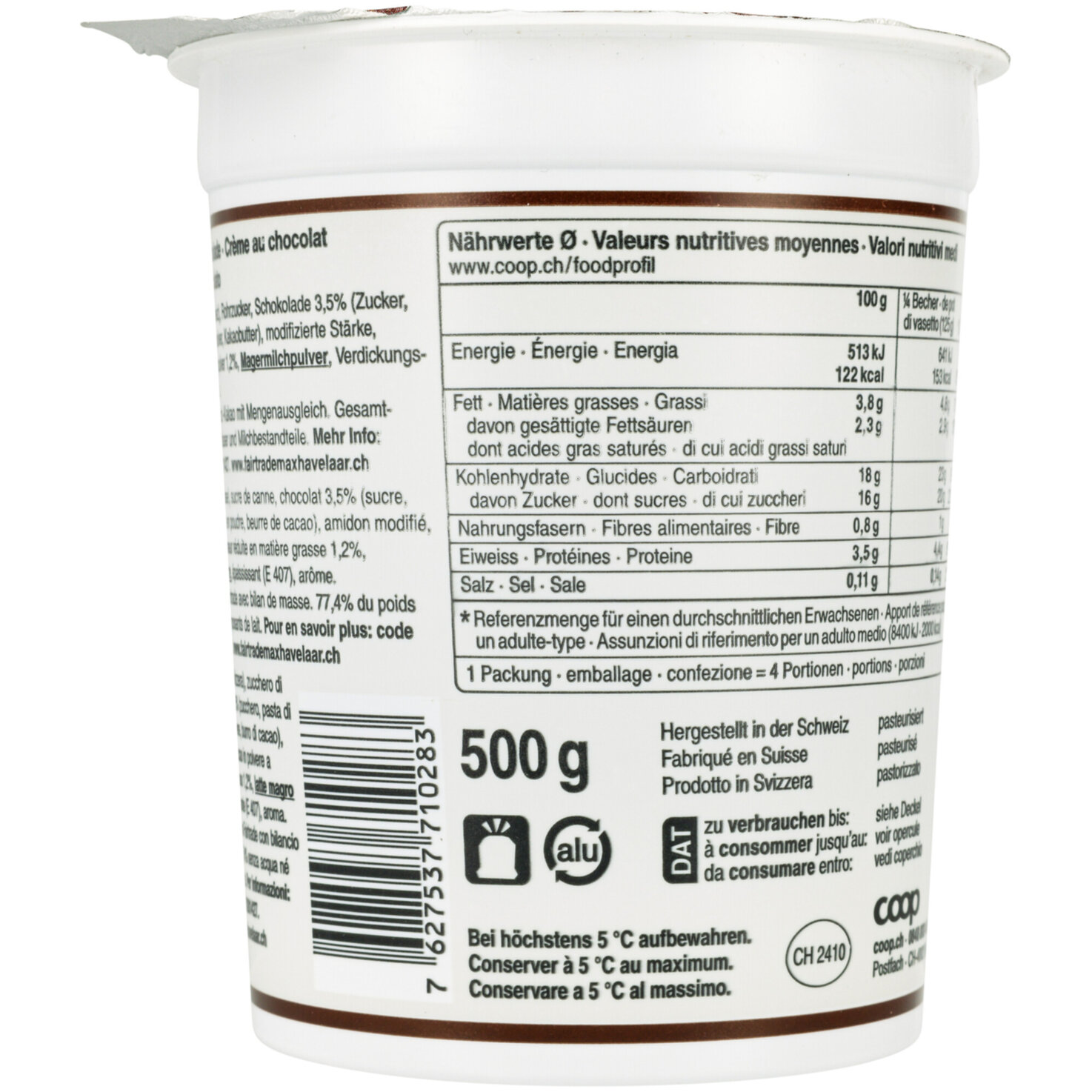 Prix Garantie Fairtrade Crème Choco