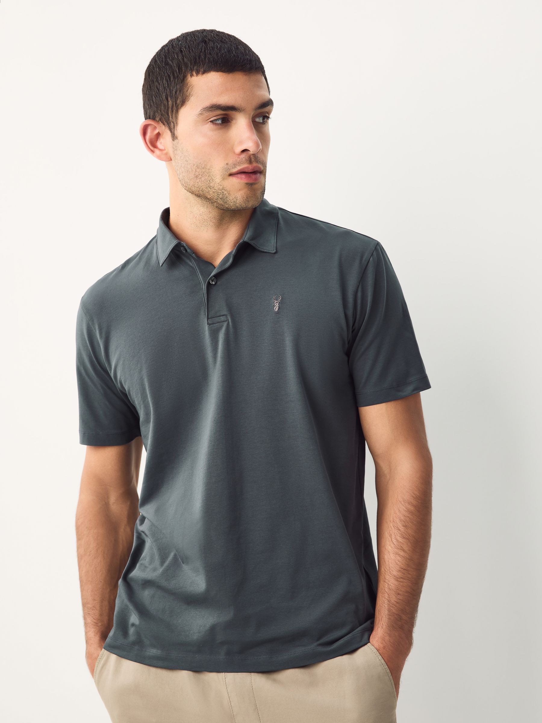 Bordeauxrood/antracietgrijs/Ecru Crème - Set van 3 jersey poloshirts met korte mouwen