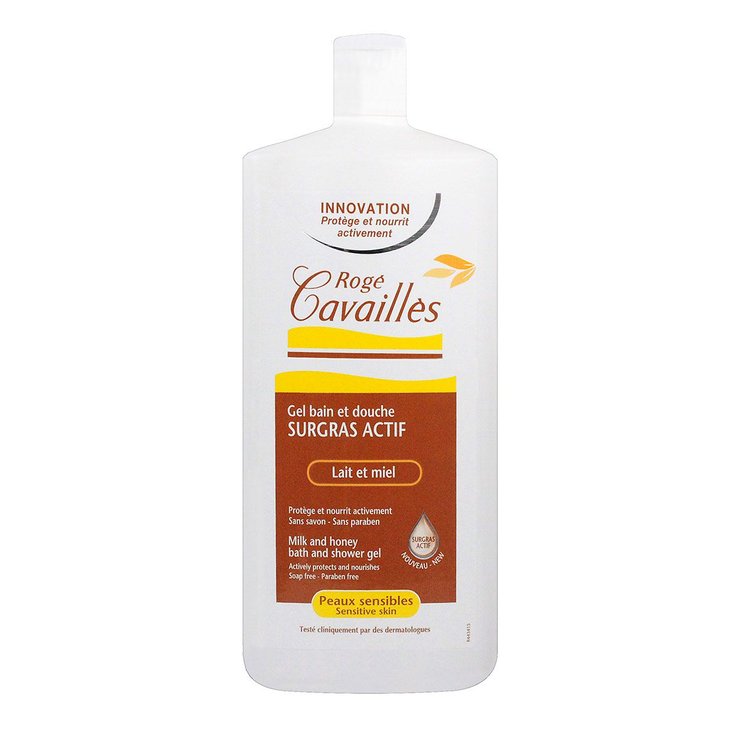Gel bain & douche Surgras actif lait et miel 750ml
