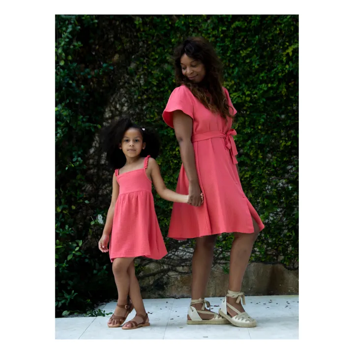 Petite Lucette Robe Coton Bio Lara | Rouge