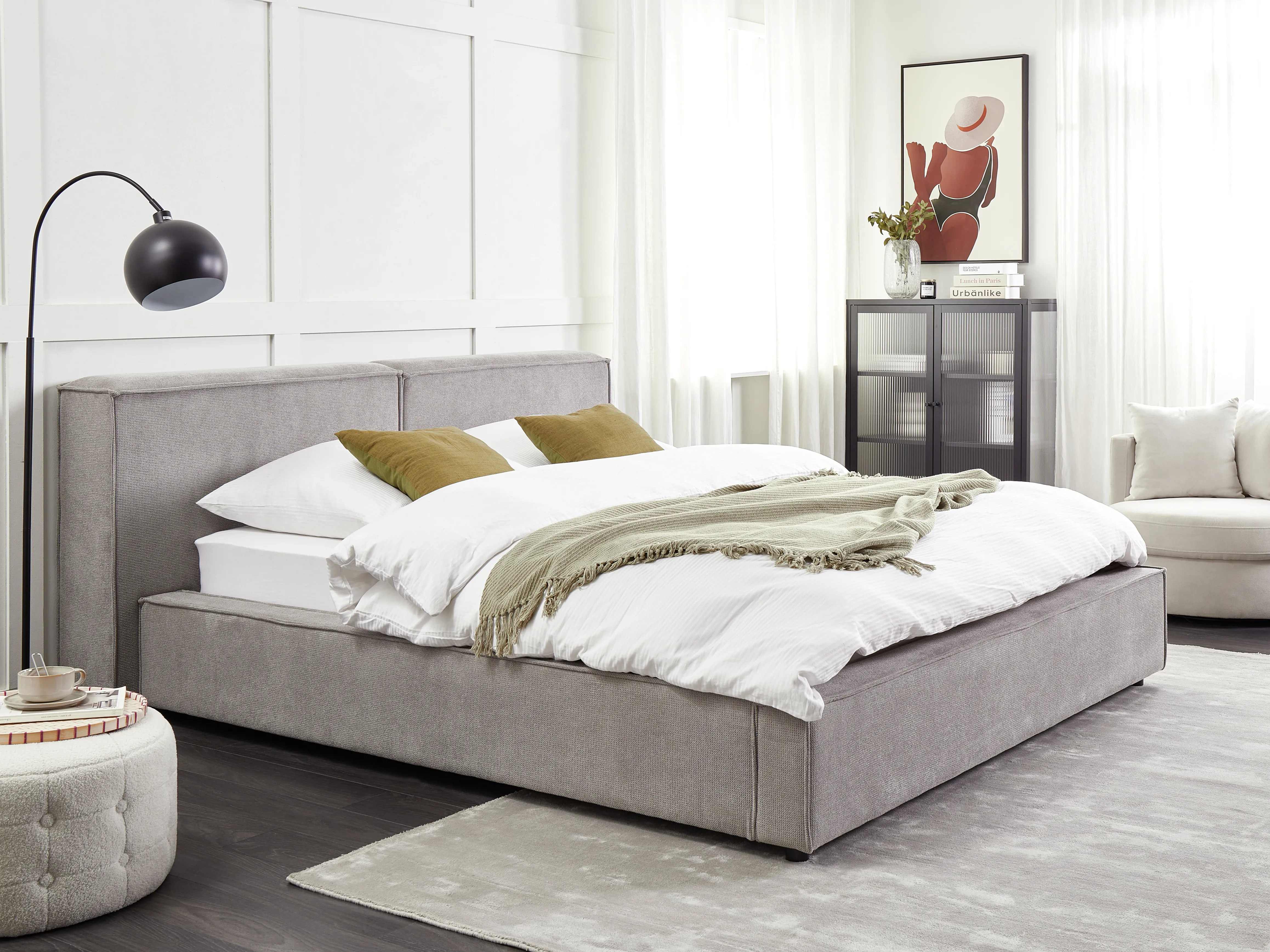 Waterbed Stof LINARDS 160 x 200 cm Grijs