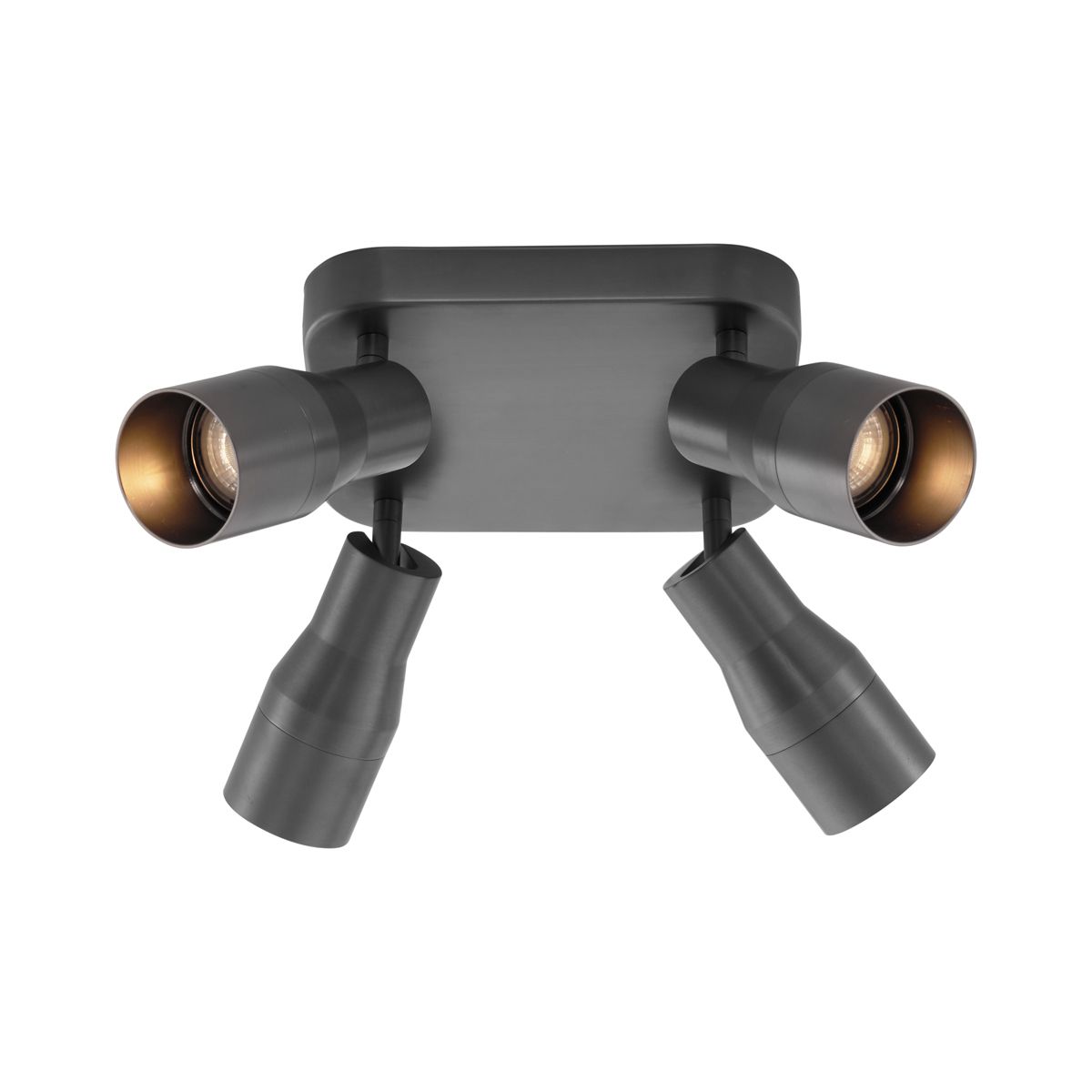Plafondspot gunmetal GU10 50mm vierkant 4-lichts - Stanley