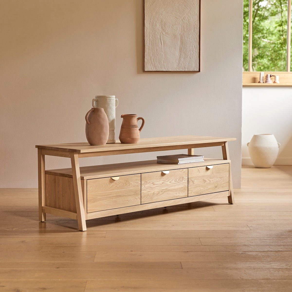 Tikamoon - Pola - Massief eiken tv-meubel 150 cm