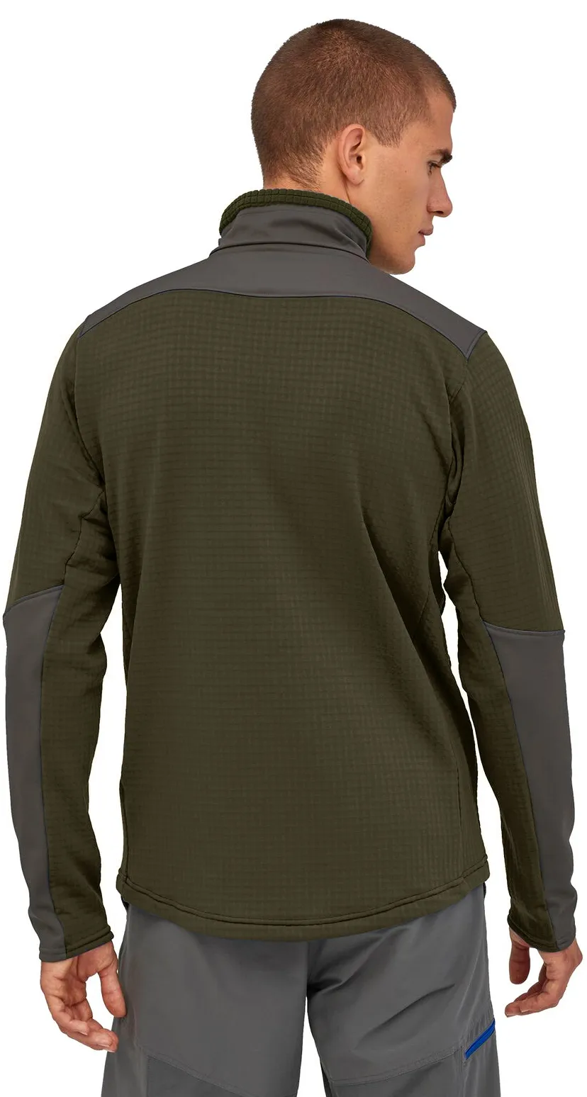 Patagonia M's L/S R1 Fitz Roy 1/4 Zip Basin Green