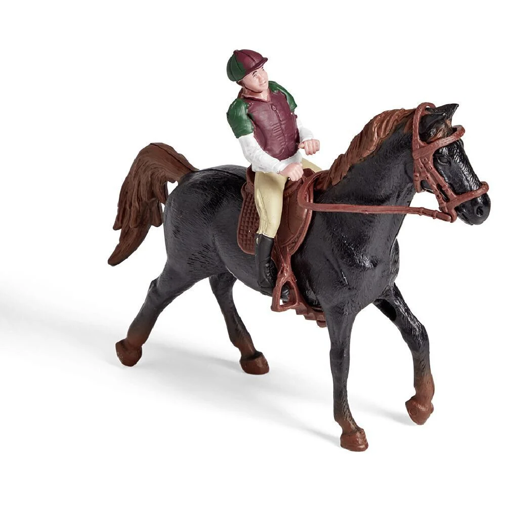 Cavalier avec cheval noir