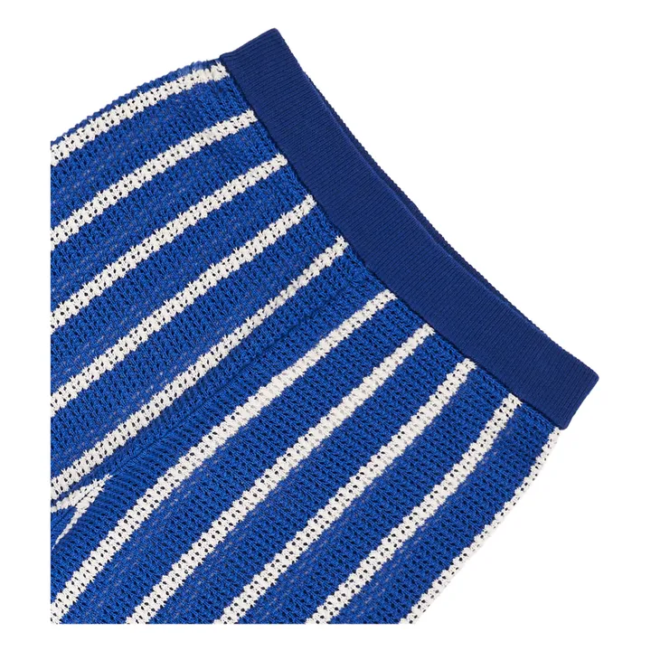Maison Mangostan Pantalon Maille Rayure | Bleu marine
