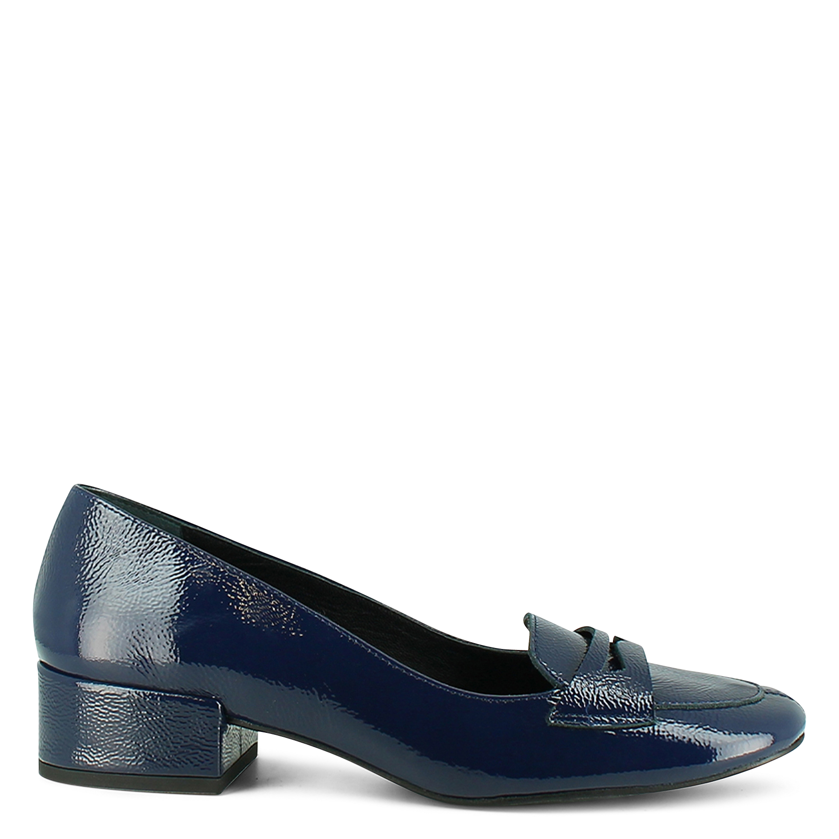 BERNIE - Mocassins à talons en cuir | Bleu