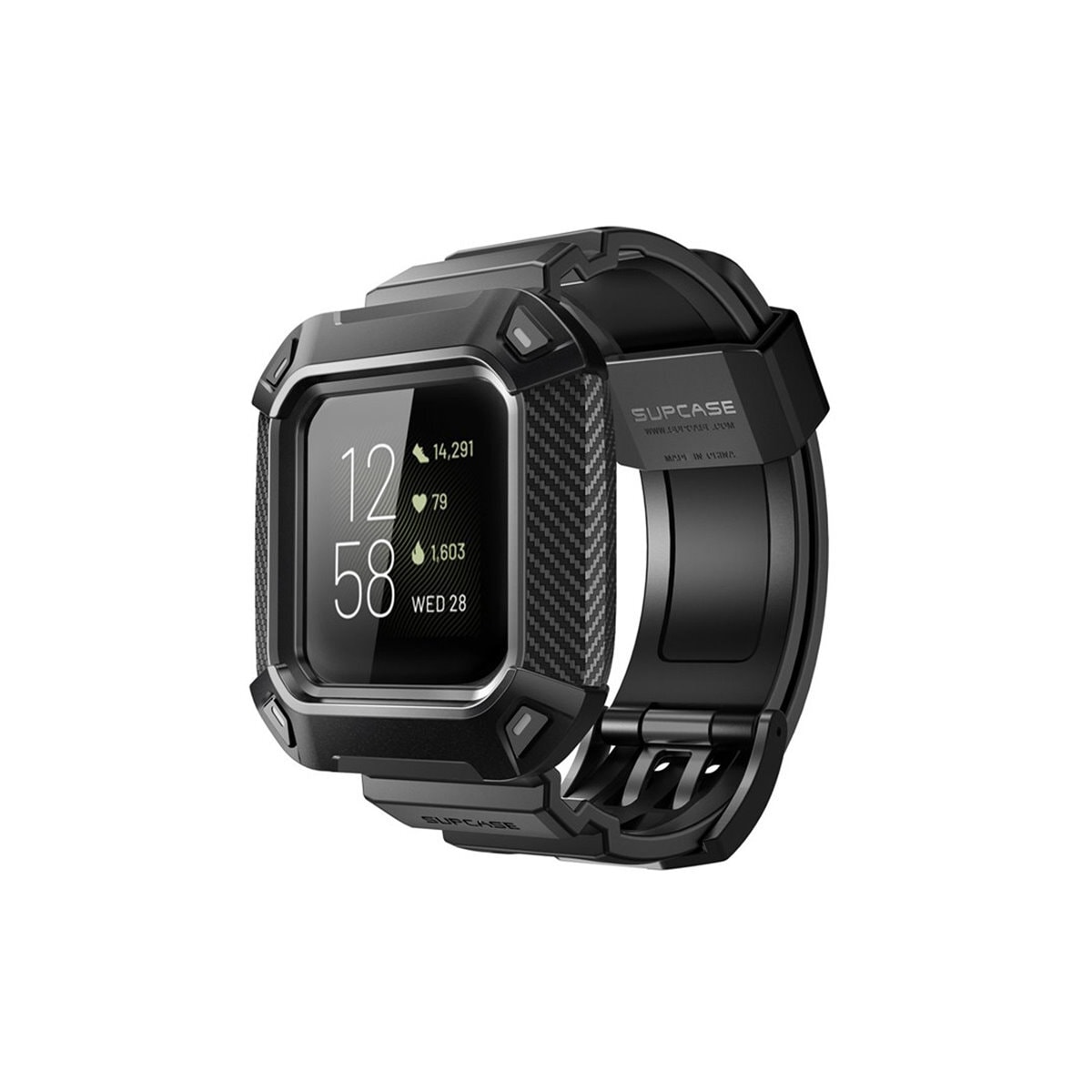 SUPCASE UB Pro armbånd Fitbit Versa 4 - Svart