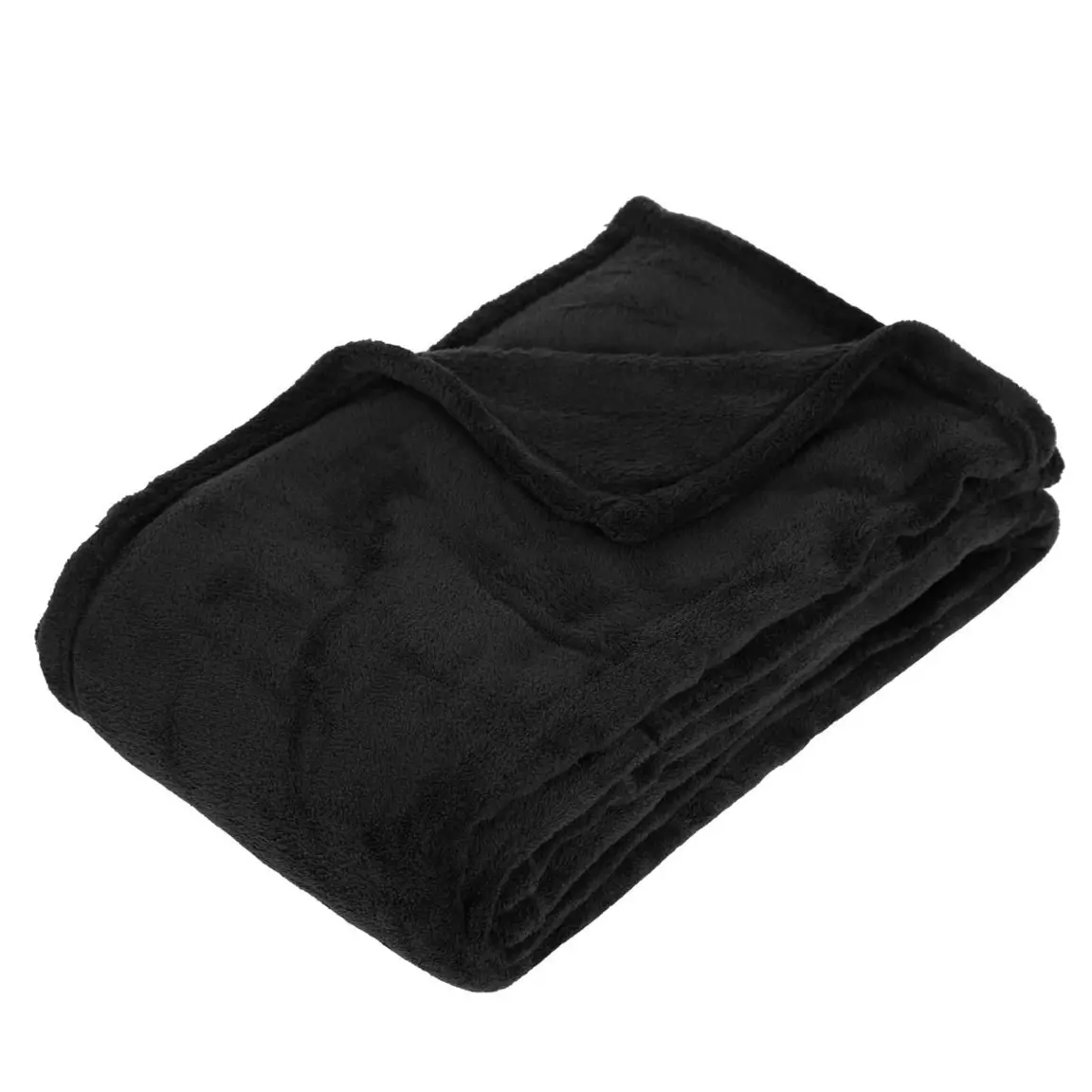 Plaid doux (150 cm) Tendresse Noir