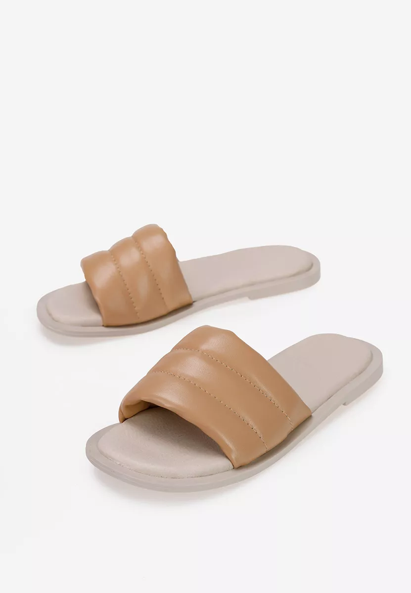 Mules femme en cuir beige Gijon V3