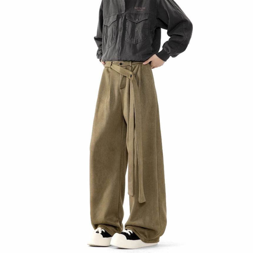 Chuoku - Mid Rise Plain Wide Leg Broek