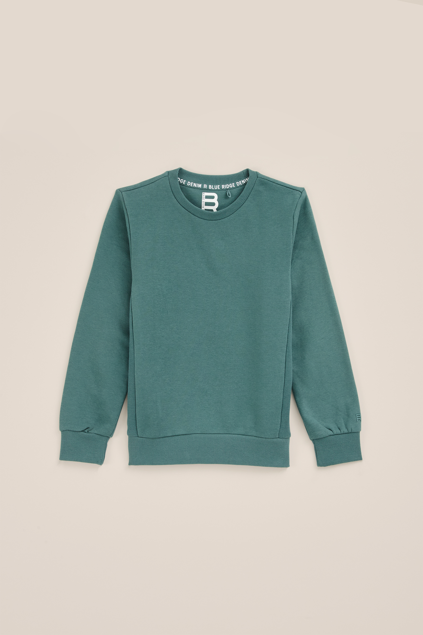 Unisex sweater met geribde details Blue Ridge Khaki